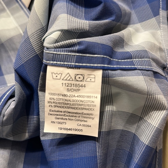 Wrangler Small ATG blue plaid All Terrain Gear short sleeve button down … - Picture 11 of 11